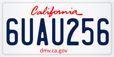 CA license plate 6UAU256