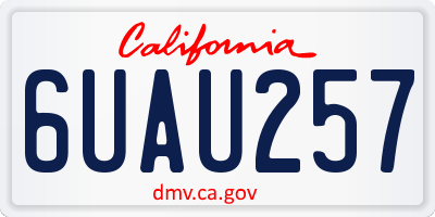 CA license plate 6UAU257