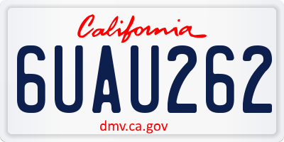CA license plate 6UAU262