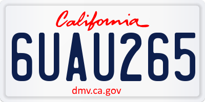 CA license plate 6UAU265