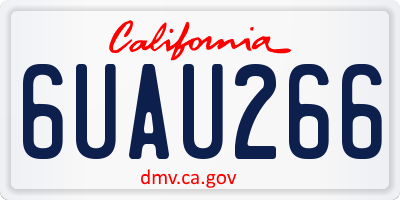 CA license plate 6UAU266