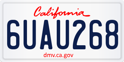 CA license plate 6UAU268