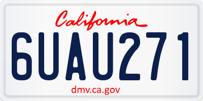 CA license plate 6UAU271