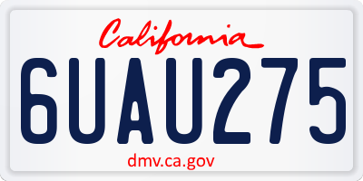 CA license plate 6UAU275