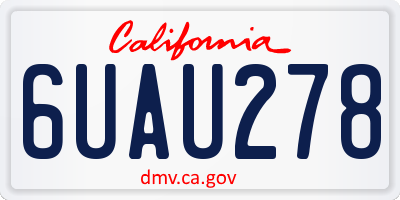 CA license plate 6UAU278