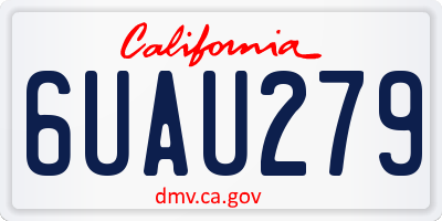 CA license plate 6UAU279