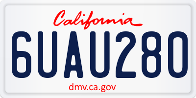 CA license plate 6UAU280
