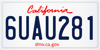 CA license plate 6UAU281