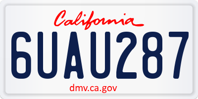 CA license plate 6UAU287