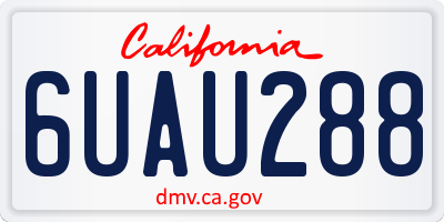 CA license plate 6UAU288