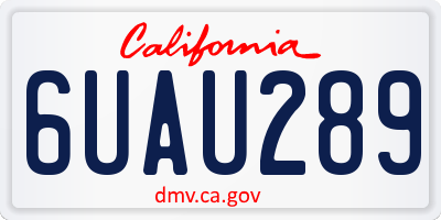 CA license plate 6UAU289