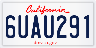 CA license plate 6UAU291