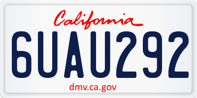 CA license plate 6UAU292