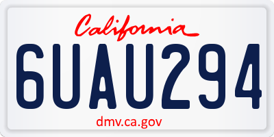 CA license plate 6UAU294