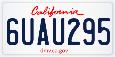 CA license plate 6UAU295