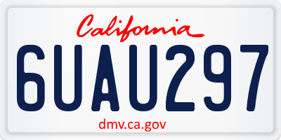 CA license plate 6UAU297