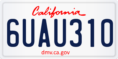CA license plate 6UAU310
