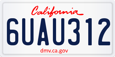 CA license plate 6UAU312