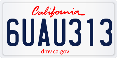 CA license plate 6UAU313