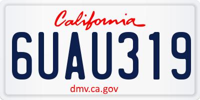 CA license plate 6UAU319
