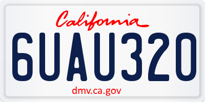 CA license plate 6UAU320