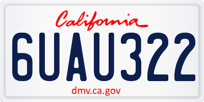 CA license plate 6UAU322