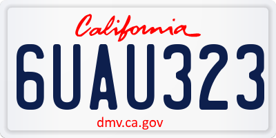CA license plate 6UAU323