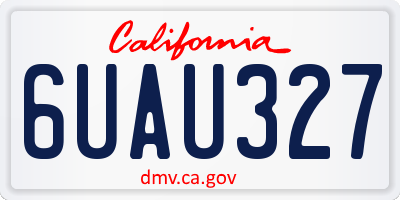 CA license plate 6UAU327