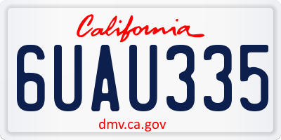 CA license plate 6UAU335