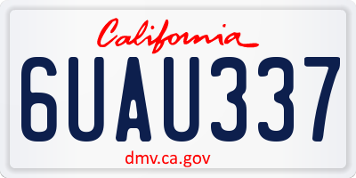 CA license plate 6UAU337