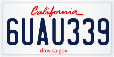 CA license plate 6UAU339