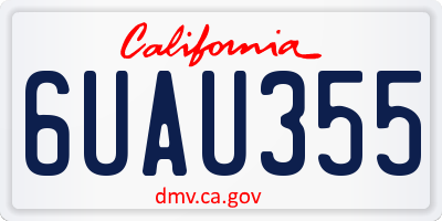 CA license plate 6UAU355