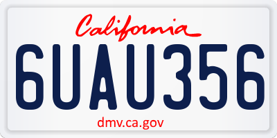 CA license plate 6UAU356