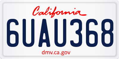 CA license plate 6UAU368