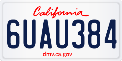 CA license plate 6UAU384