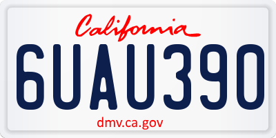 CA license plate 6UAU390