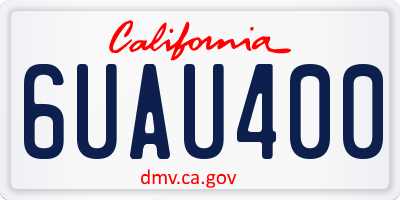 CA license plate 6UAU400