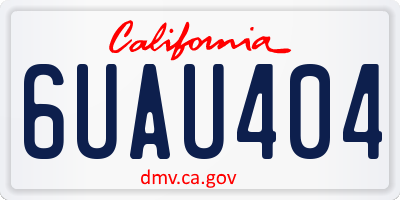 CA license plate 6UAU404