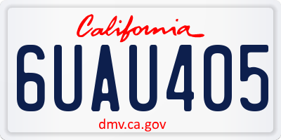 CA license plate 6UAU405