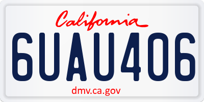 CA license plate 6UAU406