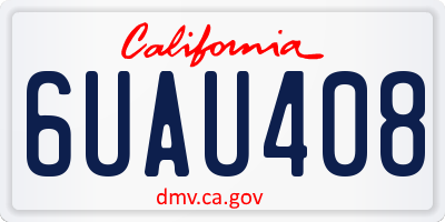 CA license plate 6UAU408