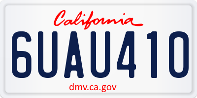 CA license plate 6UAU410