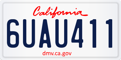 CA license plate 6UAU411