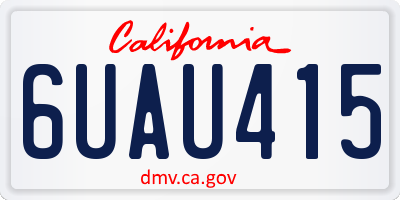 CA license plate 6UAU415