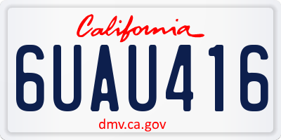 CA license plate 6UAU416