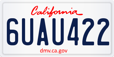 CA license plate 6UAU422