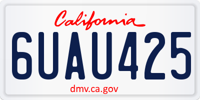 CA license plate 6UAU425