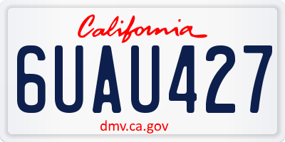 CA license plate 6UAU427