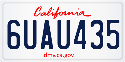 CA license plate 6UAU435