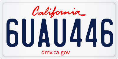 CA license plate 6UAU446